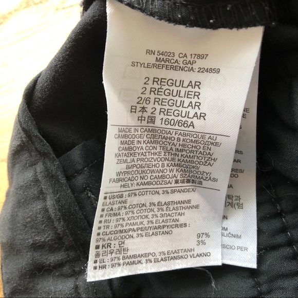 Gap High Rise Tailored Shorts Black Chino - Picture 7 of 10